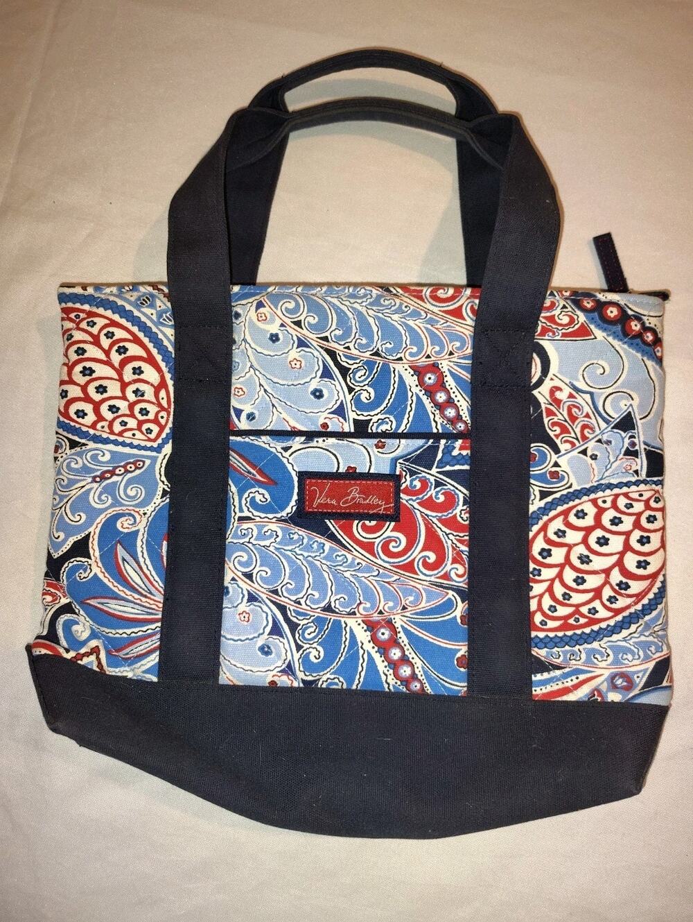 Vera Bradley Seaside Collection Skipper tote purse red white blue strap canvas